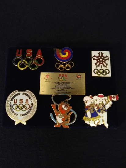 Collection 6 1988 Enameled Olympic Pins