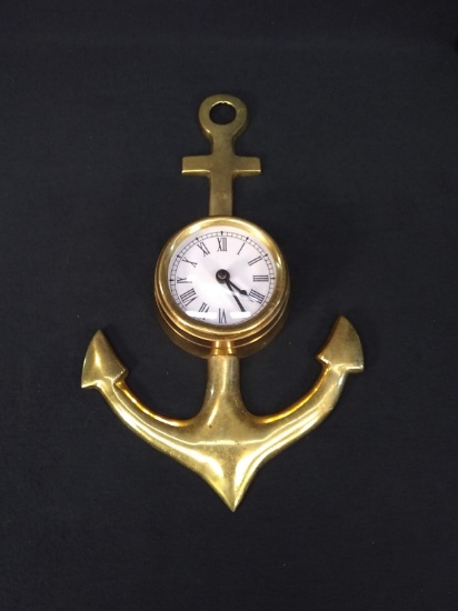 Brass Anchor Quartz Clock