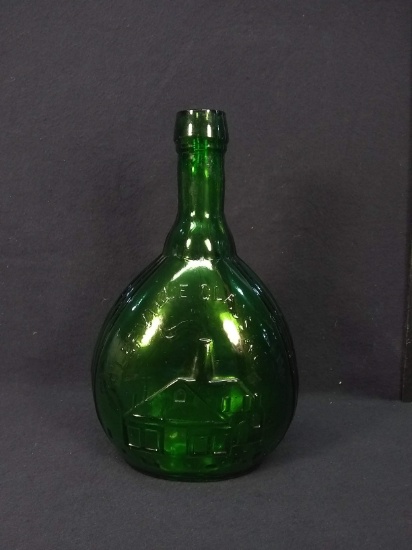 Vintage Forest Green Wheaton Jenny Lind Bottle