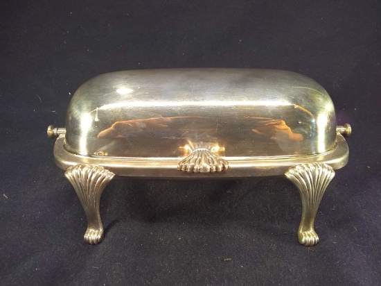 Old English Silver Plated Roll Top Butter Dish by Poole