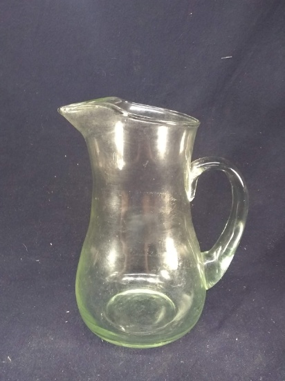 Artisan Hand Blown Water Pitcher with Applied Handle