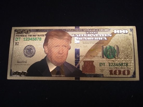 24kt Gold Novelty Donald Trump $100 Note