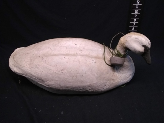 Antique Canvas Back White Goose Decoy with Weight