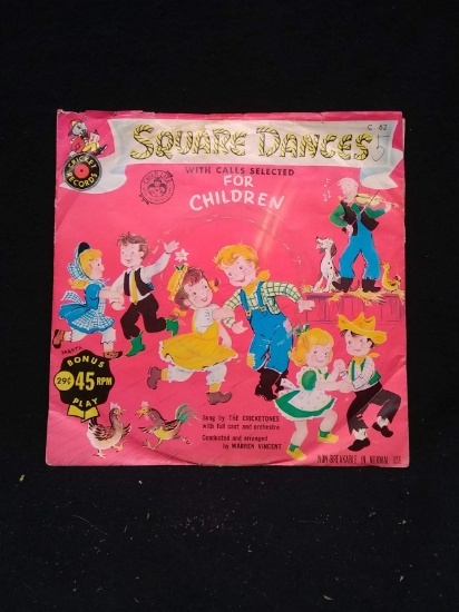 Vintage Children's 45 Record-Square Dance