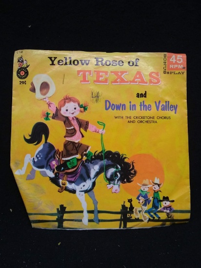 Vintage Children's 45 Record-Yellow Rose of Texas