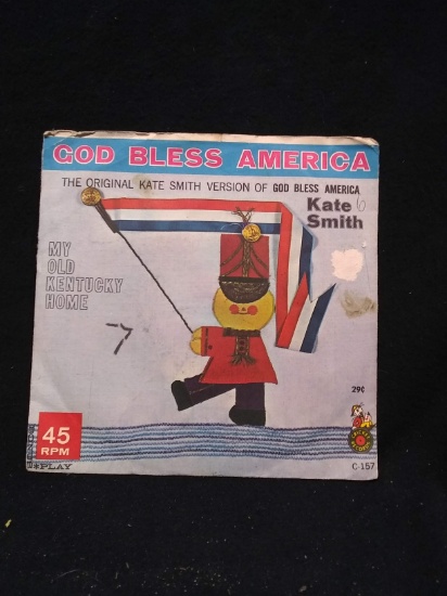 Vintage Children's 45 Record-Gold Bless America