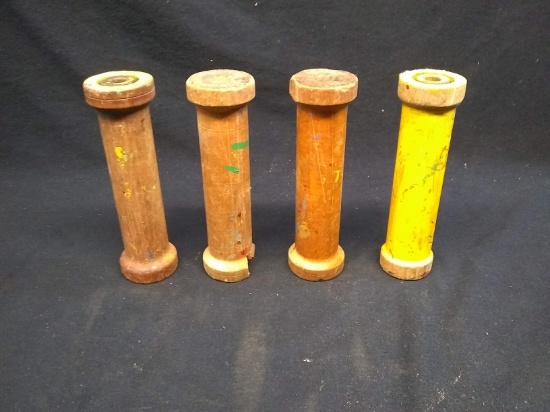 Collection 4 Primitive Wooden Spools
