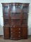 Antique Mahogany Bow Front China Cabinet by Drexel