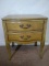 Antique Bleached Mahogany Two Drawer Side Table by Drexel