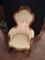 Antique Carved Rose Walnut Ladies Chair