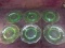 Collection 6 Green Depression Vaseline Plates