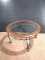Contemporary Wood, Metal & Glass Top Coffee Table