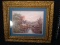 Framed Print with Antique Frame-Swans in the Lake