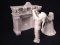 Dept 56 White Porcelain Figurine-Children Hanging Stockings (3 pcs)