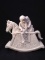 Dept 56 White Porcelain Figurine-Boy and Girl on Rocking Horse (musicbox)