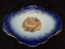 Antique Porcelain Flow Blue Decorated Plate