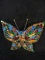 Vintage Rhinestone Butterfly Brooch-Multicolor