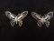 Pair Sarah Coventry Metal Butterfly Brooches