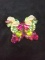 Vintage Rhinestone Butterfly Brooch-Pink, Green, Iridescent