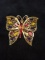 Vintage Metal and Enamel Butterfly Brooch