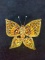 Vintage Rhinestone Butterfly Brooch-Orange