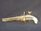 Historically Accurate Reproduction Flintlock Pistol-Double Barrel with Carvings and Faux Ivory Handl