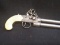 Historically Accurate Reproduction Flintlock Pistol-Double Barrel w/ Faux Ivory Handle Signed London