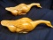 Pair Williamsburg Carved Wooden Geese