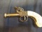 Historically Accurate Reproduction Flintlock Pistol-Brushed Metal Muzzle w/ Faux Ivory Handle