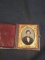 Antique Daguerreotype with Leather Frame-Gentleman with Bowtie