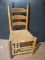 Vintage Ladder Back Split Oak Bottom Side Chair