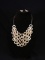 Costume Jewelry-Mother of Pearl Link Necklace w/ earrings