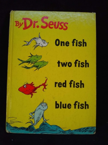 Vintage Children's Book-One Fish Two Fish Red Fish Blue Fish-Dr Seuss-1960