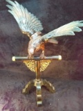 Decorative Cast Metal Eagle on Perch
