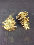 Pair Brass Decorator Pinecones