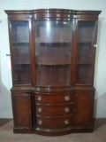 Antique Mahogany Bow Front China Cabinet by Drexel
