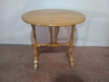 Vintage Maple Trestle Drop Side Table