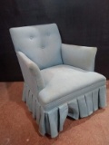 Blue Upholstered Slipper Chair