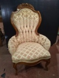 Antique Carved Rose Walnut Ladies Chair