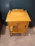 Vintage Hardrock Maple Single Drawer Side Table