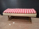 Vintage Vinyl Bed Bench w/ Custom Upholstered Pad