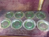 Collection 8 Green Depression Vaseline Plates