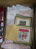 Assorted Vintage Linens, Napkins and Tablecloths