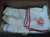 Vintage Linens, Napkins, Runner, Embroidered Tea Towel