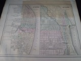 Antique 1800s Colored J.H. Colton Lithograph Map-St Louis and Chicago