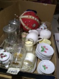 Assorted Miniature Porcelain and Custom Christmas Ornaments