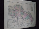 Antique 1800s Colored J.H. Colton Lithograph Map-Sweden and Norway