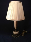 Vintage Polished Marble Table Lamp with Spelter Base