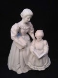 Dept 56 White Porcelain Figurine-Mother and Child Reading