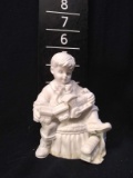 Dept 56 White Porcelain Figurine-Boy with Train
